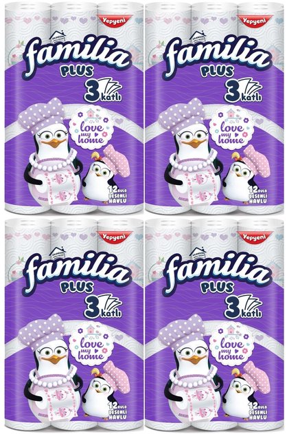 Kağıt Havlu Plus Desenli 48 Li Pk (3 KATLI) (4PK*12) Love My Home