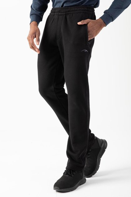 Regular Men's Straight Leg Black Sweatpants