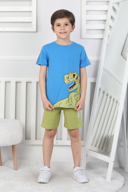 3-7 Years Old Boy's Suit with Printed Shorts