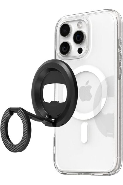 O-Mag Ring Magnetic Phone Grip for MagSafe compatible case & iPhone 16 15 14 13 12 - Black