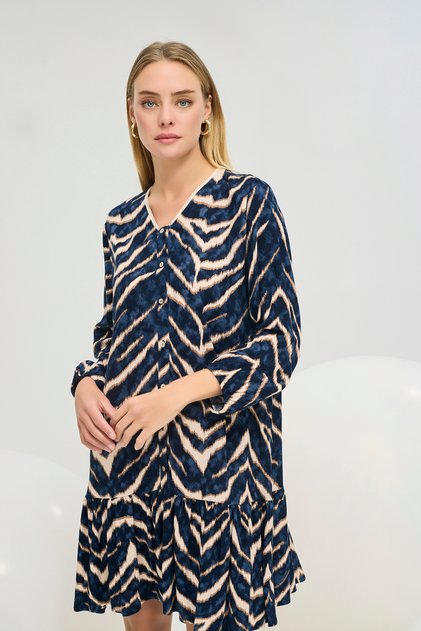 21311 Women Button Short Dress