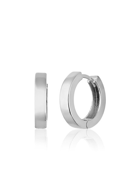 925 Ayar Gümüş Taşsız 14 mm Halka Küpe