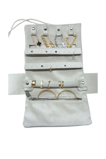 Foldable Roll Jewelry Case Travel Bag