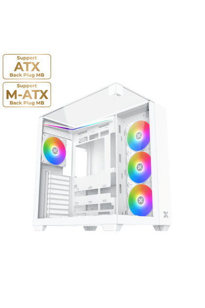 أكوا في أبيض قطبي، ATX، U3x2+Type C، 3 قطع TG، 6 قطع Z22A Arctic Reverse