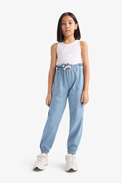 パンツ igusa 193 LO-FI GIRL COTTON SWEATPANTS Defacto Girls' Flexible Waisted Pocket Jogger Sweatpants