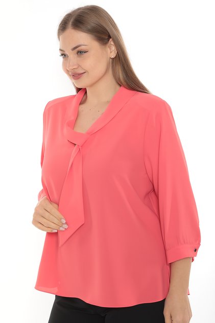 13539 Kuşaklı V Yaka 3/4 Kol Jesika Bluz (R) (A104)
