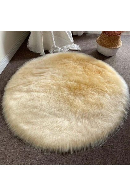 Bell SUPERSOFT & LUXURIOUS CREAM ROUND 90 X 90CM FAUX FUR CARPET