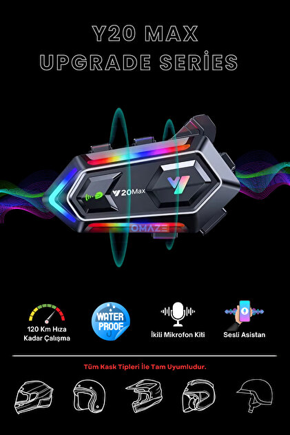 Omaze 20 Max Upgrade İntercom Rgb Led Işıklı Telsiz Özellikli