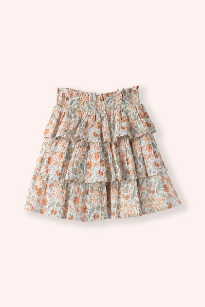 Girl's Patterned Ecru Skirt