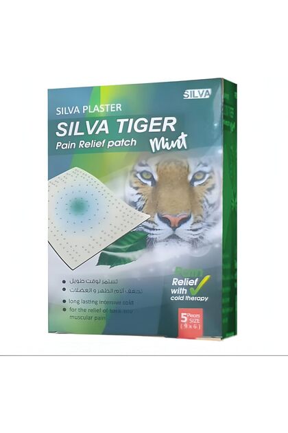 Mint Heat Therapy Tiger Pain Relief Patch 5-Pieces, 9 cm x 6 cm Size