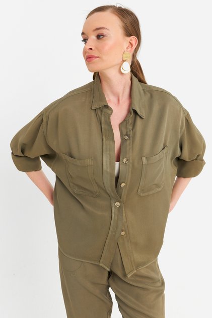 Women's Khaki Tensel Shirt Sun202