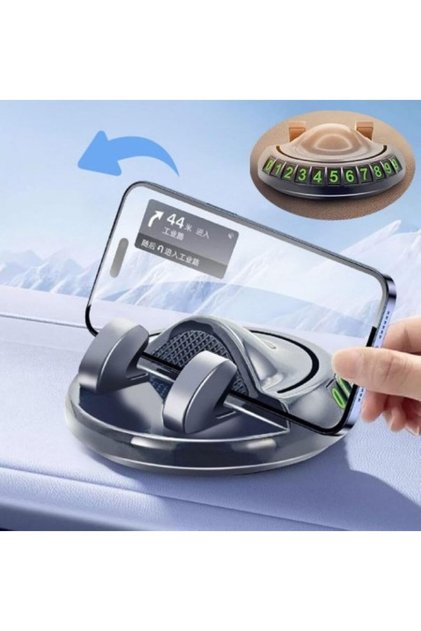 360 Degree Rotatable Car Interior Parking Number & Phone Stand Anti-Slip Adhesive Auto Numberer