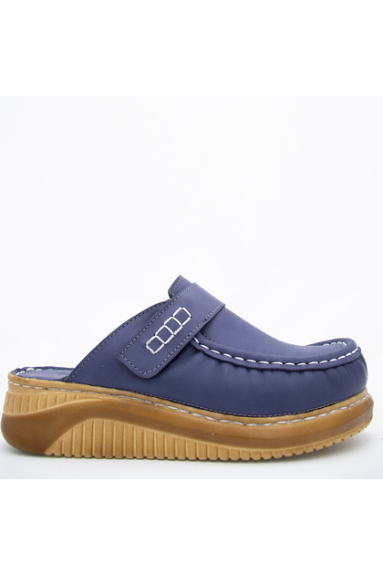 Orthopedic Leather Velcro Sabo Slippers 10213