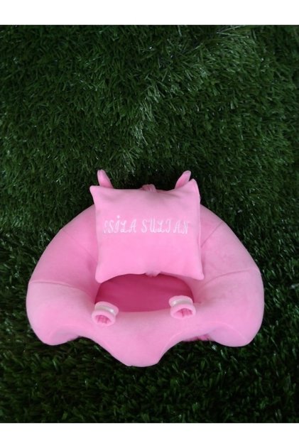 İsme Özel Bebek Yatmaz Destek Oturma Minderi Pembe