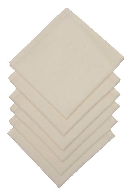 6 Adet Krem Rengi Kumaş Servis-sunum Peçetesi 1.kalite Duck Keten Kumaş (DERTSİZ KUMAŞ) 33x33 Cm