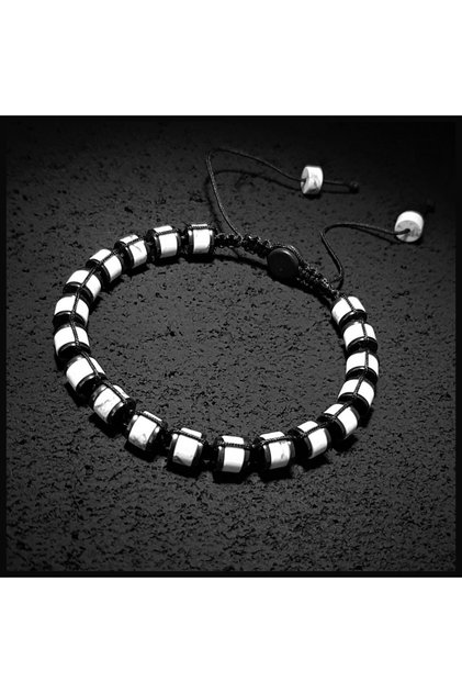 Natural Stone Bracelet, Howlite Bracelet, Macrame Bracelet,