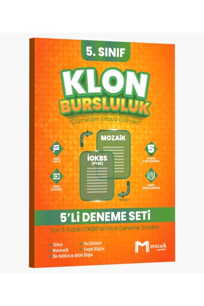 5. Sınıf Bursluluk Klon 5 li Deneme Seti Mozaik