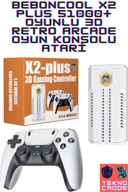 X2 PLUS 51000+ OYUNLU 3D Retro Arcade Oyun Konsolu Atari