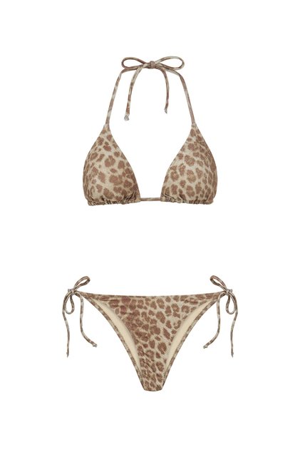 Simli Leopar Desen MUSE Üçgen Bikini Takım