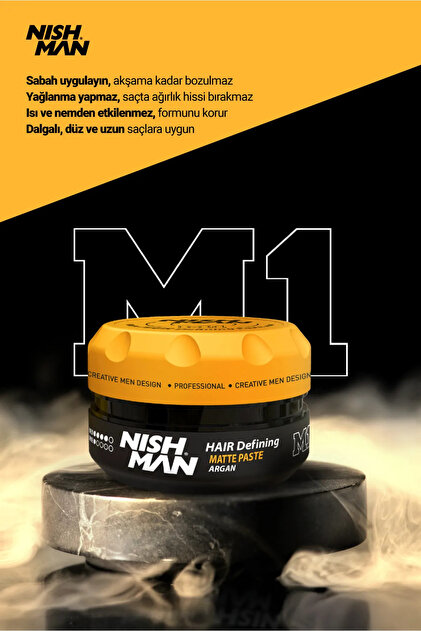 NISHMAN Saç Şekillendirici Ultra Sert Mat Wax Argan Içerikli M1