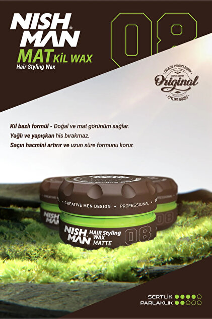 NISHMAN Doğal Mat Ve Güçlü Tutuculuk, Saç Şekillendirici 150 ml