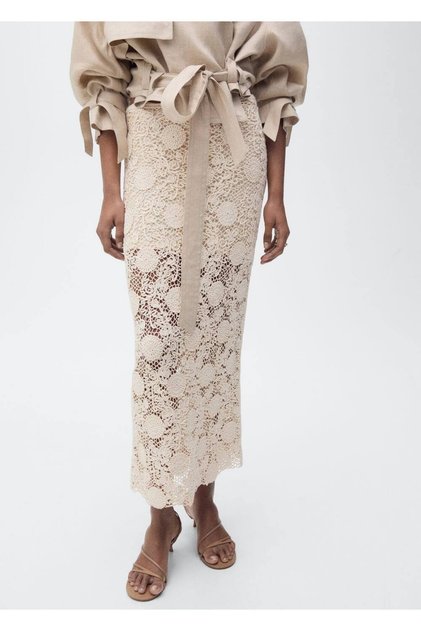 Crochet Flower Midi Skirt