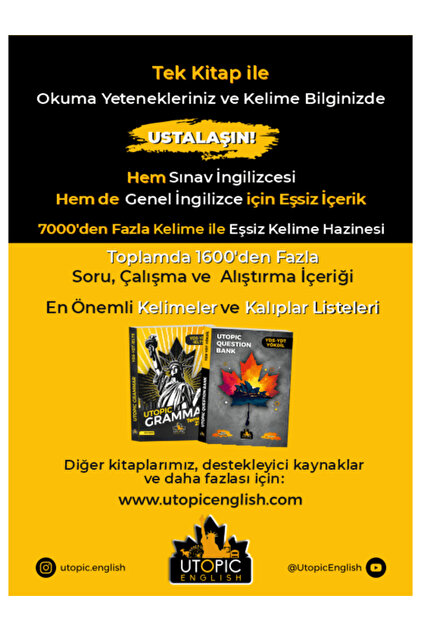 Utopic English Ingilizce Reading-Vocabulary-YDS-YDT-Yökdil Kelime