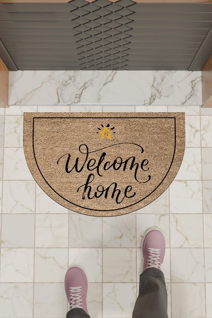 Modern Digital Doormat Brown Welcome Home Door Mat before Door