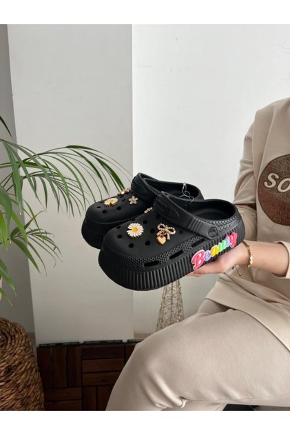 Girl's Closed Front Daily Sandals Non-Slip Thick High Sole Stone Slippers 6 Pieces Ornamental Gift