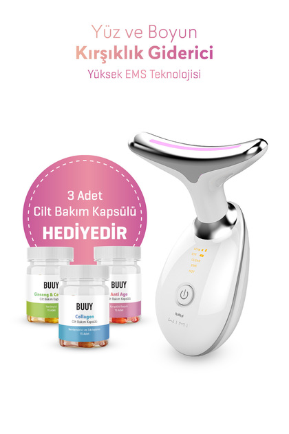 Yüz ve Boyun Kırşıklık Giderici 3 Modlu EMS Güzellik Cihazı (Gıdık, Sarkma, Kırışıklık)