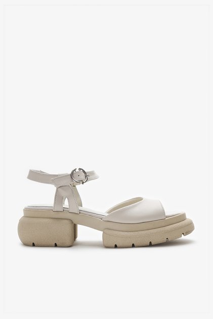 Helu Beige Genuine Leather Women's Sandals