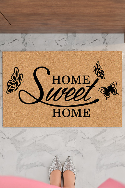 سجادة باب داخلية وخارجية مزخرفة متعددة الأغراض من Home Welcome Butterfly