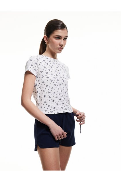 Cotton Waist Tie Pocket Textured Shorts Pajamas