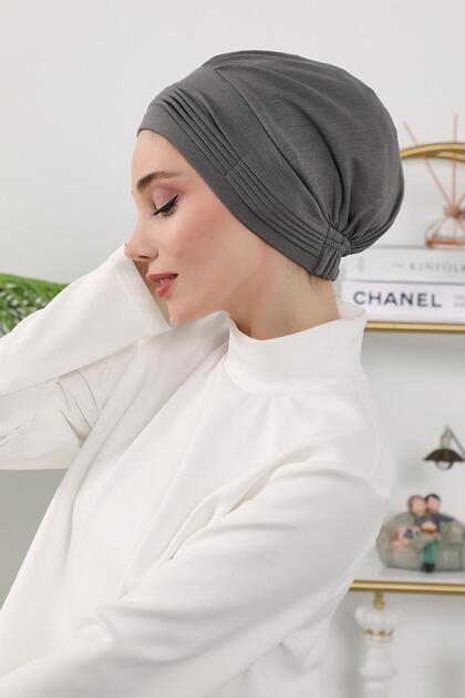 Winter Pleated Bonnet,B-19O,Anthracite