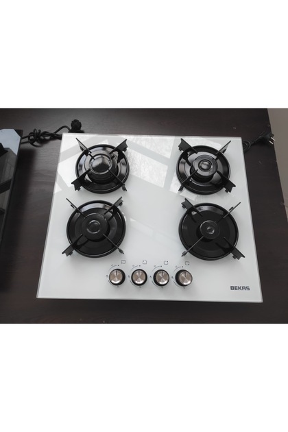 BEKAŞ TÜPLÜ(LPG) SÖNME EMNİYETLİ ANKASTRE BEYAZ CAM OCAK