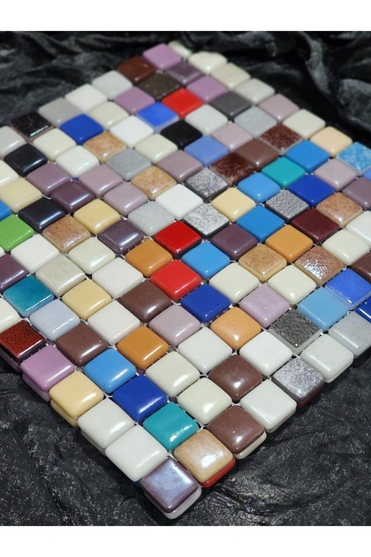 Rengarenk Cam Mozaik Taşı 30*30 Cm 1 Adet File
