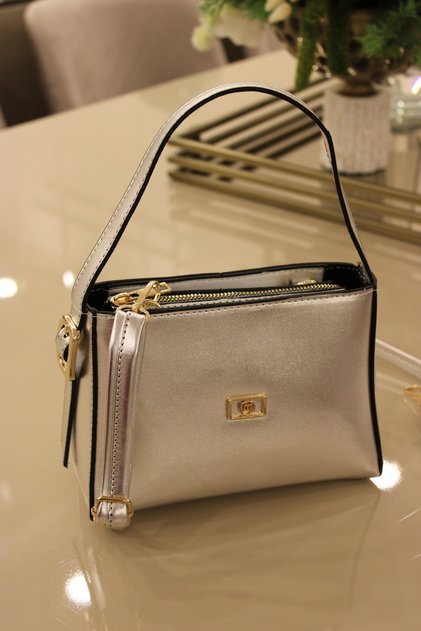 Women's Mini Silver Hand and Shoulder Bag Daily Use / Faux Leather