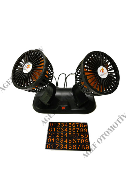 Araç İçi Vantilatör 360° Dönebilen Torpido Üstü Çift Başlıklı Vantilatör USB girişli Soğutucu Fan