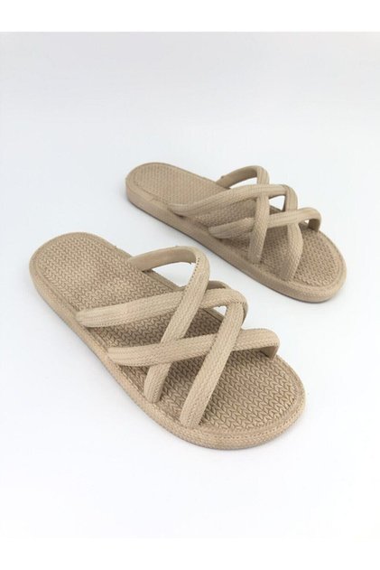 Women's Straw Look Summer Pool Sea Bath Beach And Daily Slippers - Golden Step Shoes
