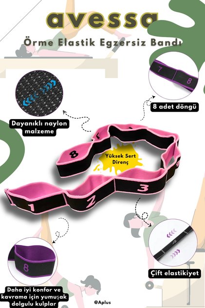BLSB-30 Çok Sert Direnç Lastiği Örme Elastik Egzersiz Bandı Pembe Dayanıklı, Kaymaz Yüzey, Ergonomik