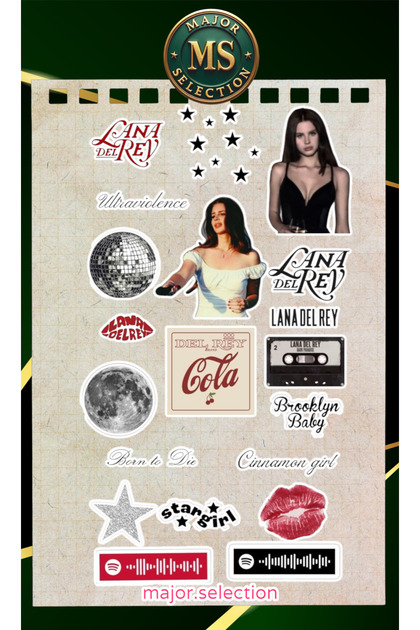 Set de autocolante tematice Lana Del Rey Laptop Tablet Phone Agenda Bullet Journal Sticker