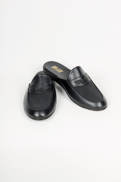 Black Men's Slippers Guest House Dowry and Groom Slippers