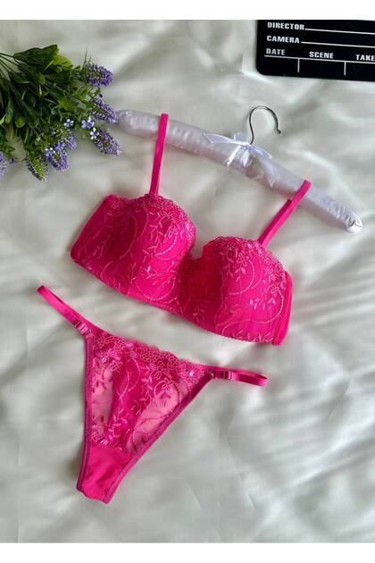 Crispy Pink Lotus Bra Suit