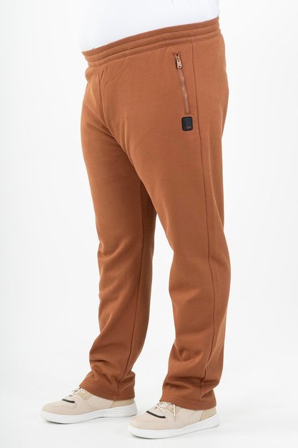 Plus Size Men's Straight Leg Tan Sweatpants
