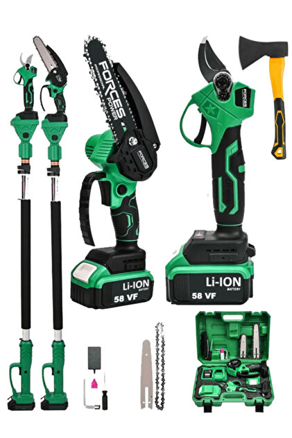 MF SHIN 2体セット Forces Power Germany 58 Vf 20 Ah 2 Akülü 2 Li Set Şarjlı Ağaç Dal