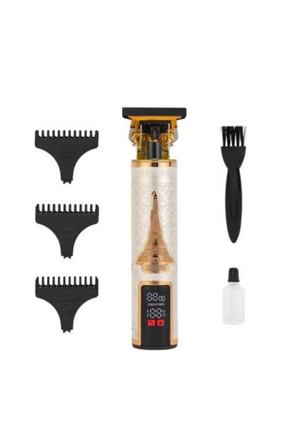 Professional Hair Clipper with High-Capacity Battery, Fast Charging, T-Blade, LCD Display