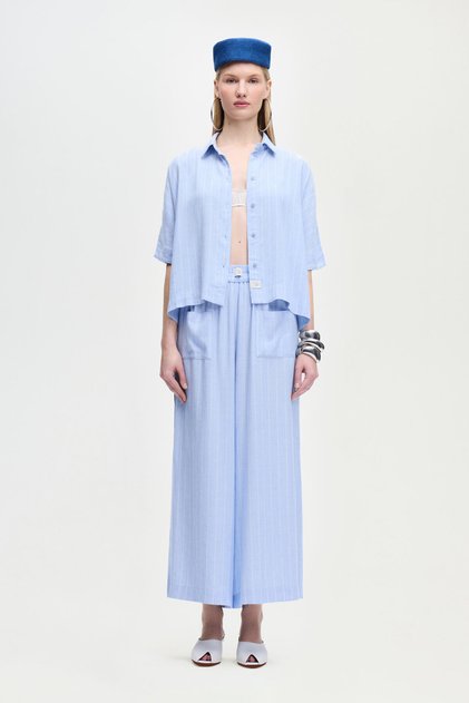 Linen Blended Striped Shirt