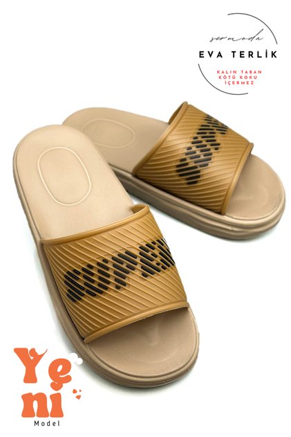 Super Eva Men's Slippers Beach Lavabo Men's Slippers Lightweight Slippers Tan