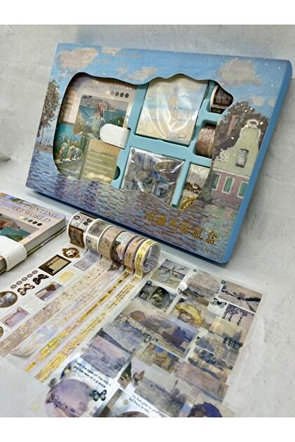 مجموعة دفاتر ملاحظات كلود مونيه جاردنرز هاوس في أنتيب باللون الأزرق الفاتح/مجموعة هدايا/دفتر ملاحظات/يوميات رصاصة