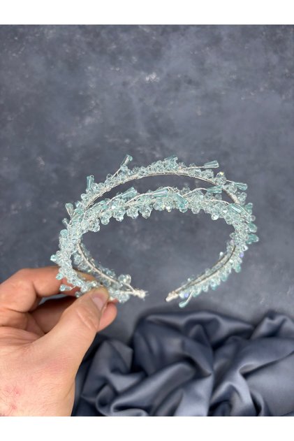 Sare Model Double Row Bridal Henna Crown Hair Accessory
